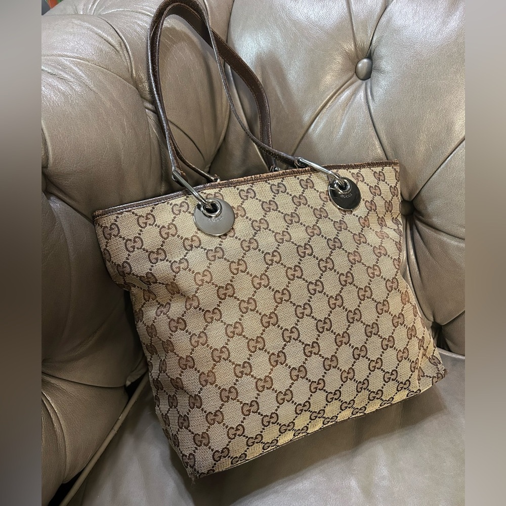 Gucci Beige and Brown Tote Bag